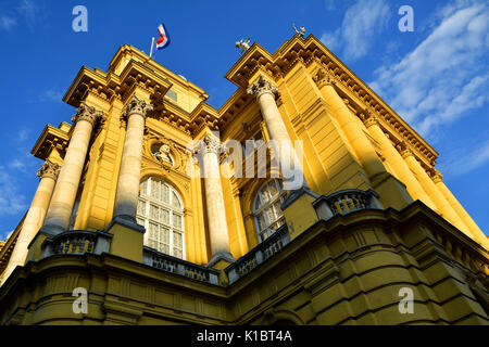 Kroatischen Nationaltheater in Zagreb, Hauptstadt von Kroatien, das Hosting von Oper, Schauspiel und Ballett. Stockfoto