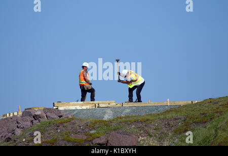 Zwei Bauarbeiter Stockfoto