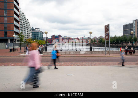 MediaCityUK ist ein 200 Morgen besetzt kommerzielle gemischt genutzte Immobilie Entwicklung an den Ufern des Manchester Ship Canal in Salford Quays und Trafford, Greater Manchester, England. Großbritannien Stockfoto