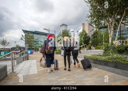 MediaCityUK ist ein 200 Morgen besetzt kommerzielle gemischt genutzte Immobilie Entwicklung an den Ufern des Manchester Ship Canal in Salford Quays und Trafford, Greater Manchester, England. Großbritannien Stockfoto