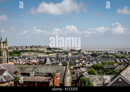 Blick über Barry in das Tal von Glamorgan in Richtung Barry Island. Stockfoto