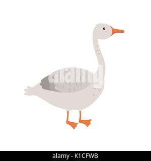 Cartoon Gans auf weißem Hintergrund Stock Vektor