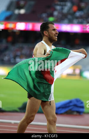 Madjid DJEMAI von Algerien feiert Bronze bei den Herren 1500 m T37 Finale auf der Welt Para Meisterschaften in London 2017 Stockfoto