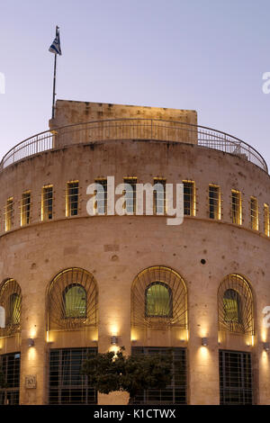 Äußere des Jerusalem Historisches Rathaus Gebäude während des britischen Mandats und wurde von der Gemeinde von Jerusalem seit über 60 Jahren eingesetzt, von seiner Errichtung im Jahre 1930 bis 1993. Jaffa Street West Jerusalem Israel Stockfoto