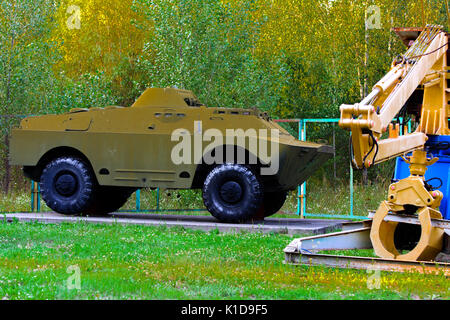 Eine Ausstellung der Sowjetischen Roboter, die die Trümmer nach dem Unfall im Kernkraftwerk Tschernobyl behandelt. Folgen der Tschernobyl nucle Stockfoto