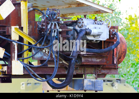 Eine Ausstellung der Sowjetischen Roboter, die die Trümmer nach dem Unfall im Kernkraftwerk Tschernobyl behandelt. Folgen der Tschernobyl nucle Stockfoto
