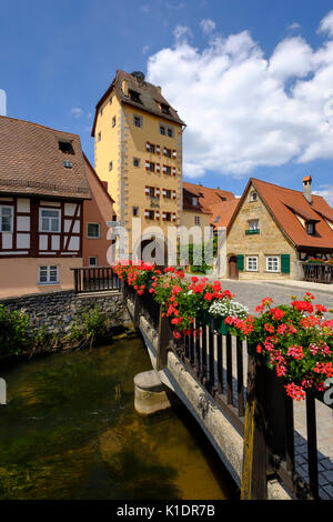 Wassertor Tor und Pegnitz, Hersbruck, Mittelfranken, Franken, Bayern, Deutschland Stockfoto