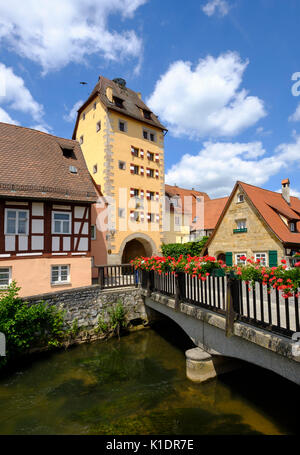 Wassertor Tor und Pegnitz, Hersbruck, Mittelfranken, Franken, Bayern, Deutschland Stockfoto