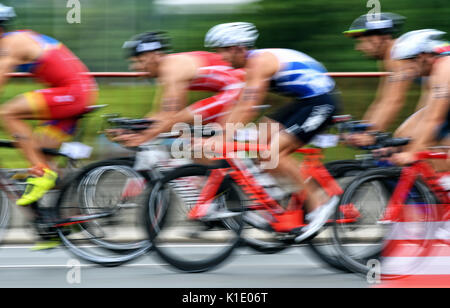 Triathlon, Sprint Europameisterschaft, Männer, Düsseldorf, Deutschland Stockfoto