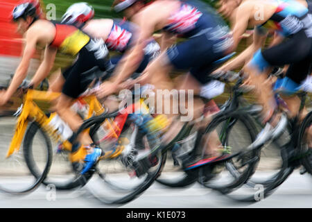 Triathlon, Sprint Europameisterschaft, Männer, Düsseldorf, Deutschland Stockfoto