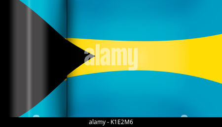 Flagge der Bahamas Rollflagge für Hintergrund Stockfoto