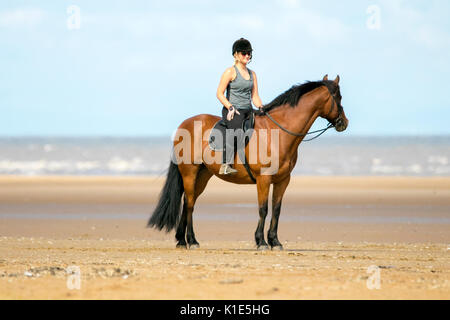 Southport, Merseyside, 26. August 2017. UK Wetter. Ein sonniger Tag in den Nordwesten von England als Menschen auf den Strand Kopf für einen vergnüglichen Tag in Southport, Merseyside. Credit: cernan Elias/Alamy leben Nachrichten Stockfoto