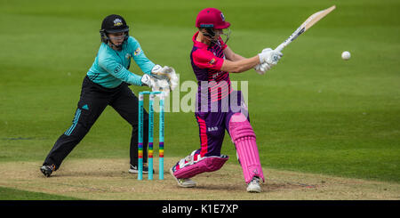 London, Großbritannien. 26. August 2017. xxxx schlagen für Loughborough Blitz gegen Surrey Sterne in der Kia Super League T20 Cricket Match am Kia Oval. David Rowe/Alamy leben Nachrichten Stockfoto