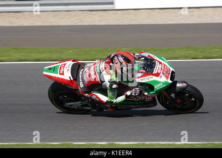 Silverstone, Großbritannien. 27 Aug, 2017. Sam Lowes (UK) Aprilla Ecken durch Woodcaote während der OCTO britischen MotoGP Credit: Motofoto/Alamy leben Nachrichten Stockfoto