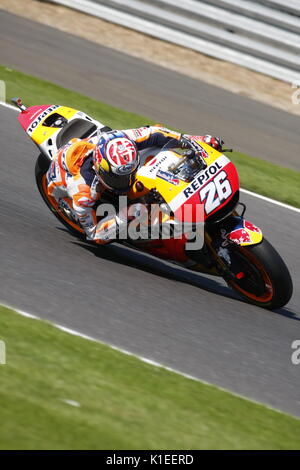 Silverstone, Großbritannien. 27 Aug, 2017. Danny Pedrosa Honda Ecken an Woodcote während der OCTO britischen MotoGP Credit: Motofoto/Alamy leben Nachrichten Stockfoto