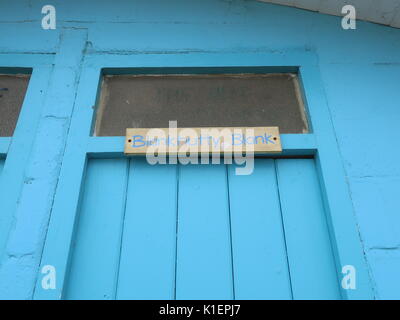 Beach Hut namens Blankhutty leer, Sandown, Insel, von, Wight, Großbritannien Stockfoto