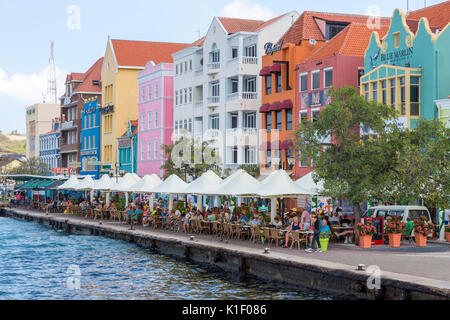 Willemstad, Curacao, Kleinen Antillen. Punda Seite Architektur. Stockfoto