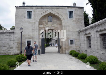 ISTANBUL, Türkei - 08 August, 2017: Der Süleymaniye Moschee, die in der türkischen Süleymaniye Camii die zweitgrößte Moschee in Istanbul und zu einer der Besten zu Stockfoto