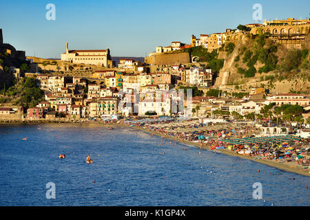 Scilla, blau, Kalabrien, Italien, Mittelmeer, Europa, Landschaft, Meer, ferien, Feiertag, Tourismus, Urlaub, Haus, Küste, Architektur, Küste, Strand, Stockfoto