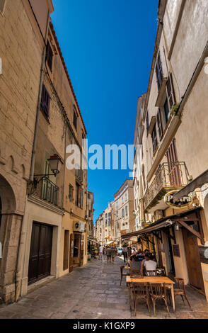 Rue Doria in Bonifacio, Corse-du-Sud, Korsika, Frankreich Stockfoto