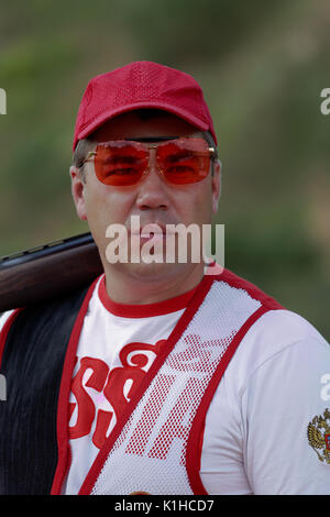 Moskau, Russland - Juli 09, 2012: Mitglied der Russischen Olympiamannschaft Alexei Alipov beim offenen Training vor den Olympischen Spielen in London in der Lisya Nora Stockfoto