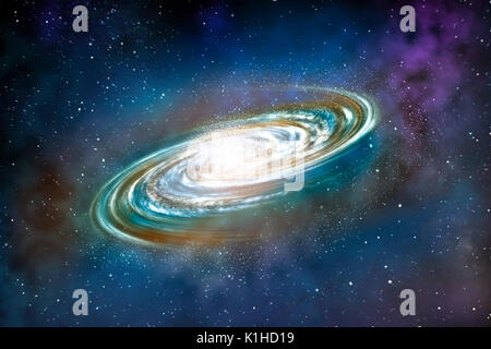 Das Bild einer Spiralgalaxie. Spiralgalaxie und Sterne im Weltraum. Stockfoto