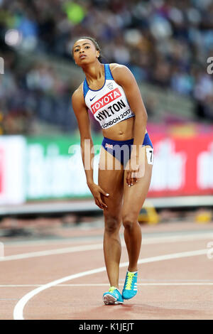 Shannon HYLTON (Großbritannien) konkurrieren in 200 m der Frauen Heat3 am 2017, Leichtathletik-WM, Queen Elizabeth Olympic Park, Stratford, London, UK. Stockfoto