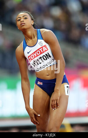 Shannon HYLTON (Großbritannien) konkurrieren in 200 m der Frauen Heat3 am 2017, Leichtathletik-WM, Queen Elizabeth Olympic Park, Stratford, London, UK. Stockfoto