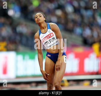 Shannon HYLTON (Großbritannien) konkurrieren in 200 m der Frauen Heat3 am 2017, Leichtathletik-WM, Queen Elizabeth Olympic Park, Stratford, London, UK. Stockfoto