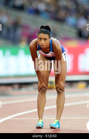 Shannon HYLTON (Großbritannien) konkurrieren in 200 m der Frauen Heat3 am 2017, Leichtathletik-WM, Queen Elizabeth Olympic Park, Stratford, London, UK. Stockfoto