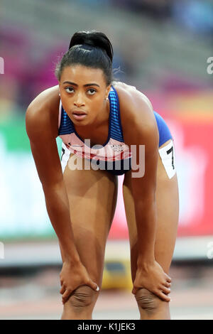 Shannon HYLTON (Großbritannien) konkurrieren in 200 m der Frauen Heat3 am 2017, Leichtathletik-WM, Queen Elizabeth Olympic Park, Stratford, London, UK. Stockfoto