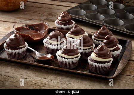 Peppermint Patty Cupcakes Stockfoto