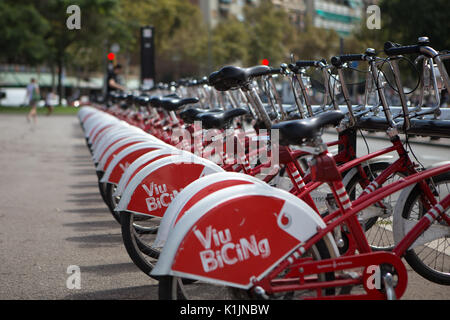 Bike Sharing in Barcelona Stockfoto