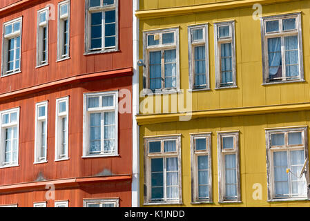 Detail der einige typische Häuser in Valparaiso, Chile Stockfoto