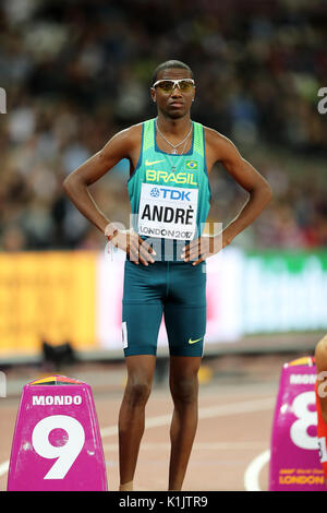 Thiago ANDRÈ (Brasilien) am Start der Männer 800 m-Finale bei den 2017, Leichtathletik-WM, Queen Elizabeth Olympic Park, Stratford, London, UK. Stockfoto