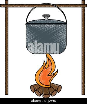 Edelstahl Kochtopf Symbol Vektor illustration Graphic Design Stock Vektor