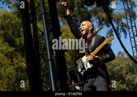 Tom Morello Street Sweeper Social Club führt 2009 Außerhalb landet Festival Golden Gate Park San Francisco August 29,2009. Stockfoto