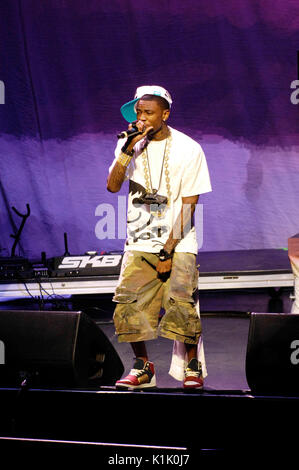 Rapper Soulja Boy Tell 'EM führt Amerikas meistgesuchte Tour Gibson Amphitheater Los Angeles auf. Stockfoto