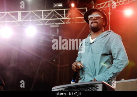 Will.i.am Black Eyed Peas mit 2008 Rock Bells Glen Helen Pavilion Los Angeles. Stockfoto