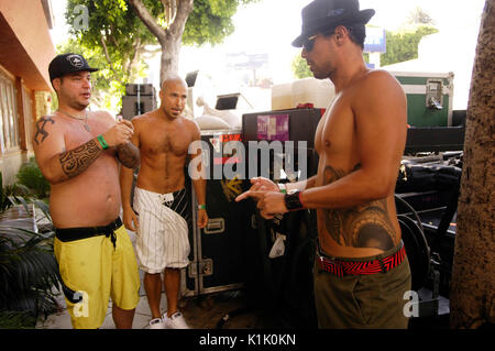 (L - R) Moshav Williams, Bret Bollinger Kaleo Wassman Pfeffer backstage Tag 3 2. Jährliche Sunset Strip Music Festival September 12,2009 Los Angeles, Kalifornien. Stockfoto