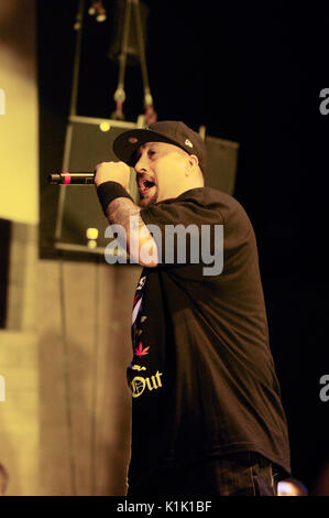 B-Real Cypress Hill spielt Cypress Hill's Smokeout San Manuel Amphitheatre Oktober 24,2009 San Bernardino. Stockfoto