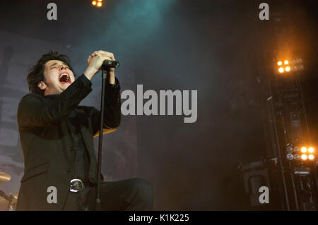 Gerard Way My Chemical Romance führt 2007 Projekt Revolution Hyundai Pavilion San Bernardino, CA Stockfoto