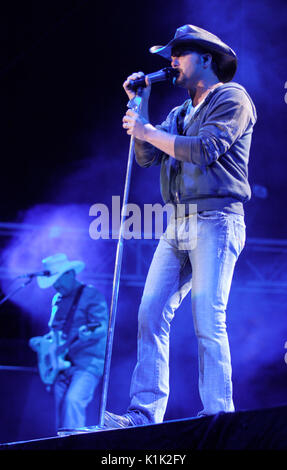 Musiker Tim McGraw spielt 2008 Stagecoach Country Music Festival Indio. Stockfoto
