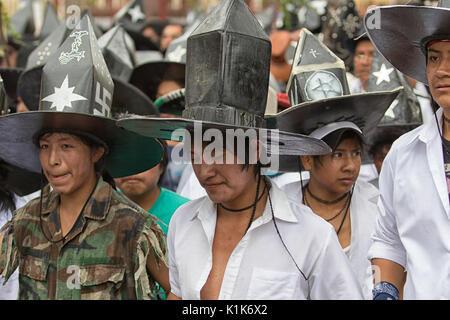 Inti Raymi jährliche Feier der Sommersonnenwende in Cotacachi Ecuador Stockfoto