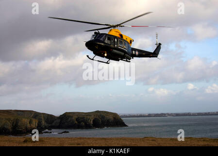 Winde Training, South Stack, Anglesey, North Wales, Vereinigtes Königreich, Stockfoto