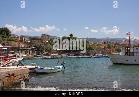 Die schöne und ruhige Bucht von Byblos, Libanon Stockfoto