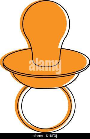 Schnuller baby icon image Vector Illustration Design gelbe Farbe Stock Vektor