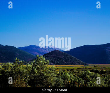 Landschaft in der Nähe von Dystos See, auf dem Weg nach Nea Styra, Euboia Griechenland. Stockfoto