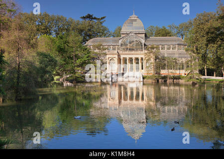 Cristal Palace Palacio de Cristal, Retiro Park, Parque del Buen Retiro, Madrid, Spanien Stockfoto