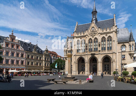 Rathaus in der Nähe von Fischmarkt, Erfurt, Thüringen, Deutschland Stockfoto